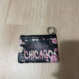 Floral Black Coin Purse
